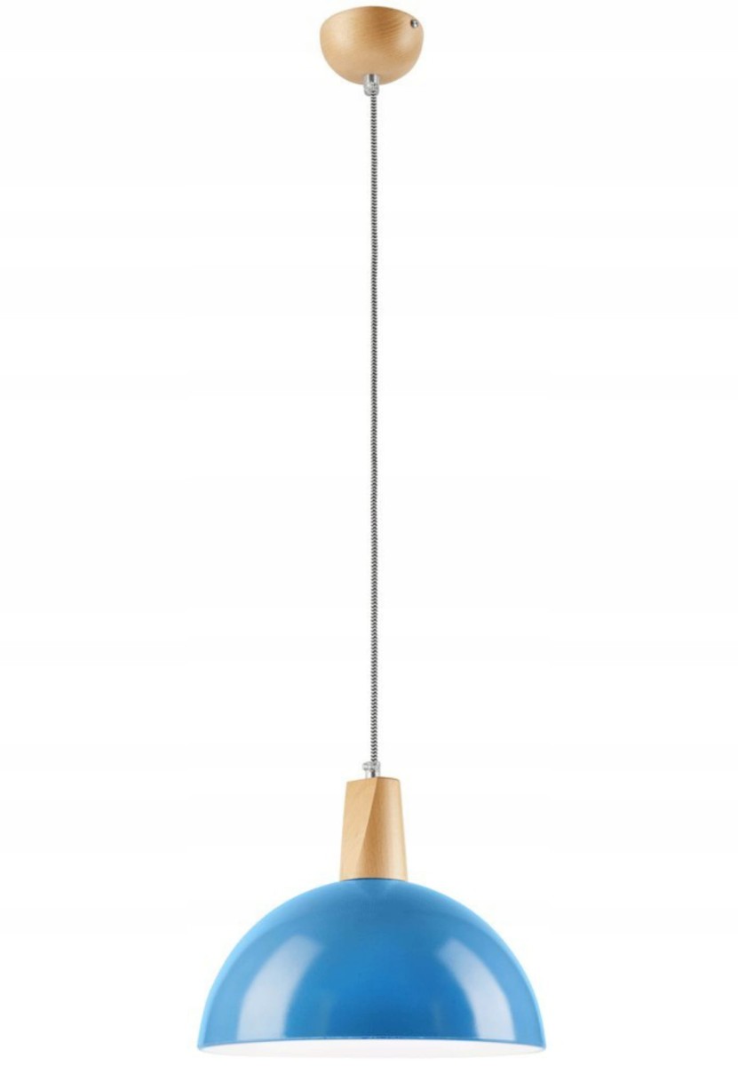 Lampa wisząca sufitowa Niebieska NOWOCZESNA DREWNO