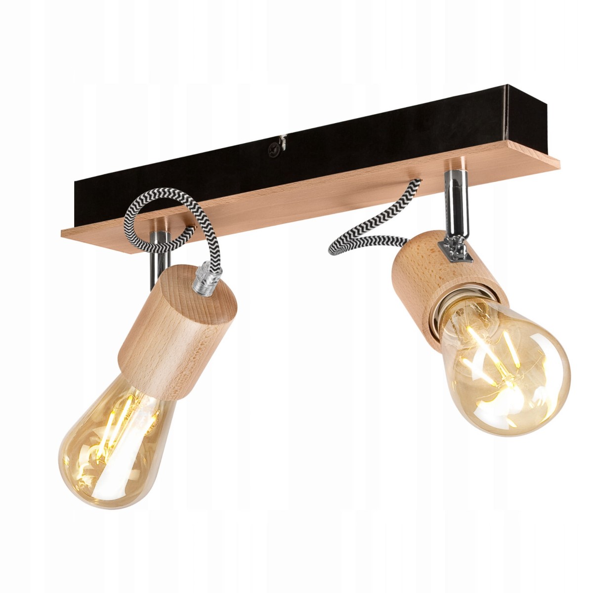 LAMPA Drewniana Czarna Ścienna Ścienny nad lustro