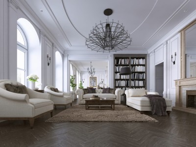 classic-living-room-paneling-ceiling-moldings-herringbone-hardwood-floor-furnished-with-white-upholstered-sofas-ottoman-3d-rendering.jpg