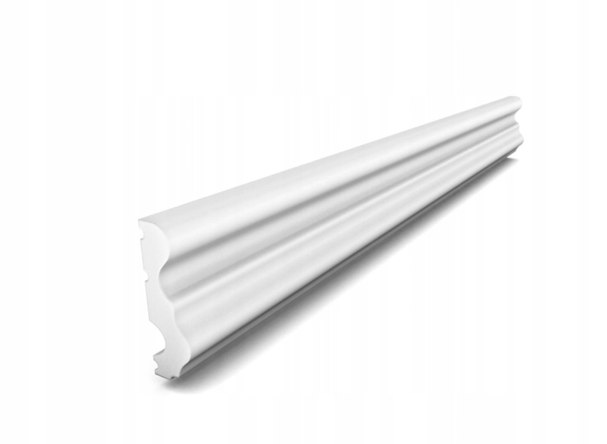 Listwa przypodłogowa cokół faseta 200 cm LP12 - Wysokość: 60 mm Szerokość: 19  mm  