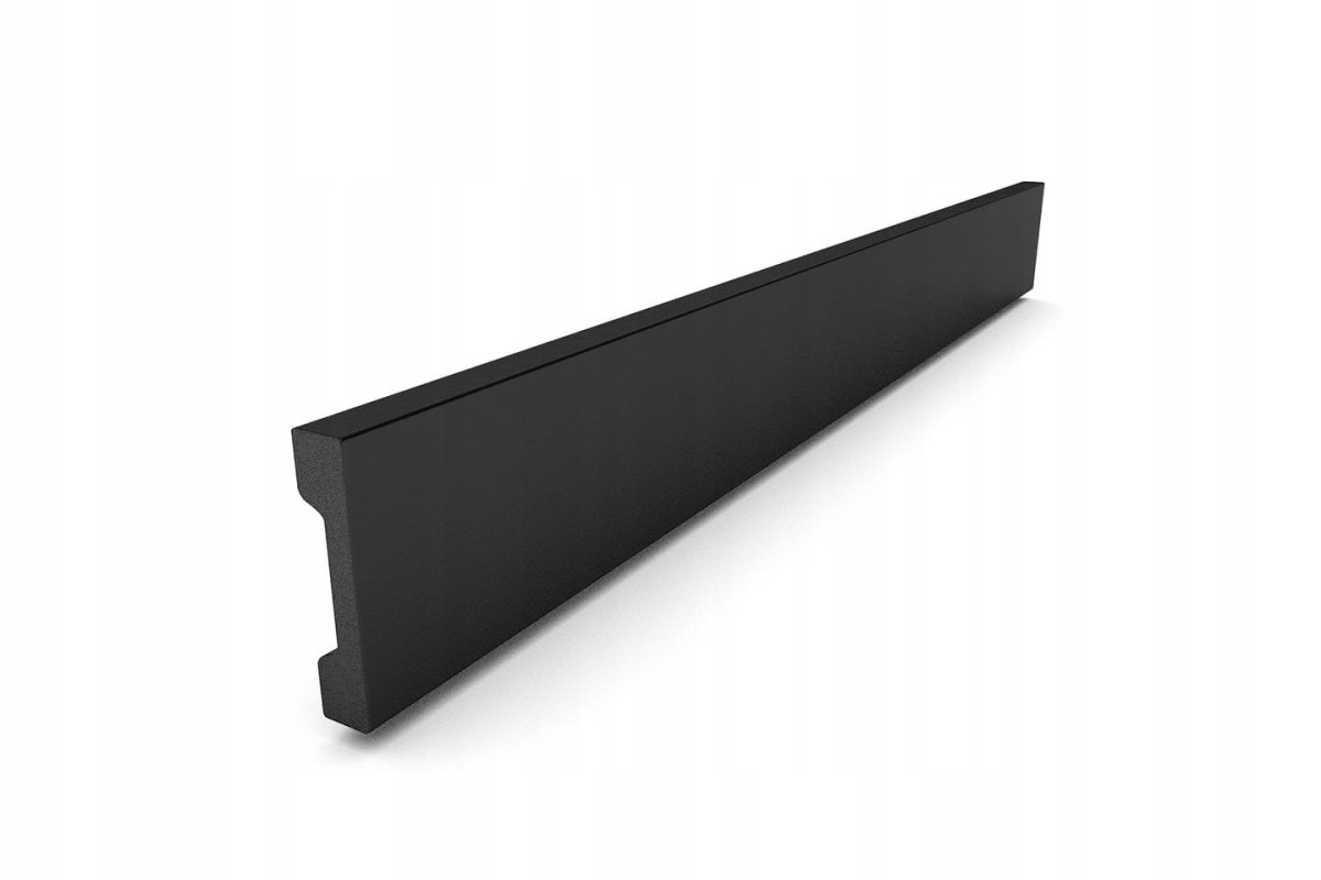 Listwa przypodłogowa CZARNA cokół faseta 200 cm LP2 - Wysokość: 58 mm Szerokość: 12 mm 
