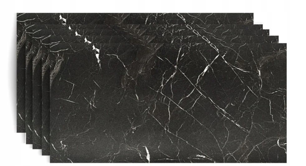 Panele ścienne samoprzylepne PANEL PCV DEKORACYJNY CZARNY MATOWY 8 szt