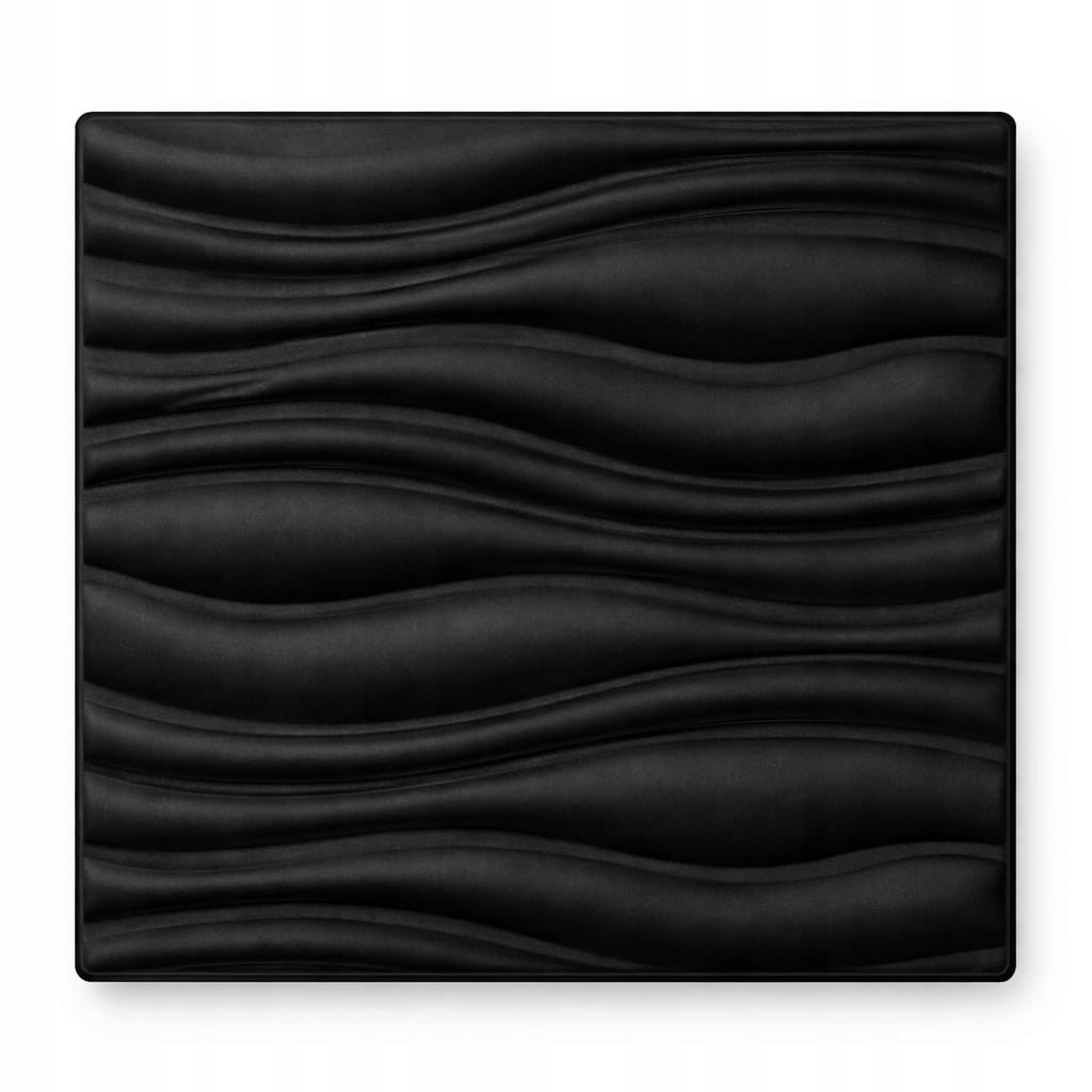 PANELE ścienne Kasetony kaseton Sufitowe CZARNE 3D FALE 50x50 cm
