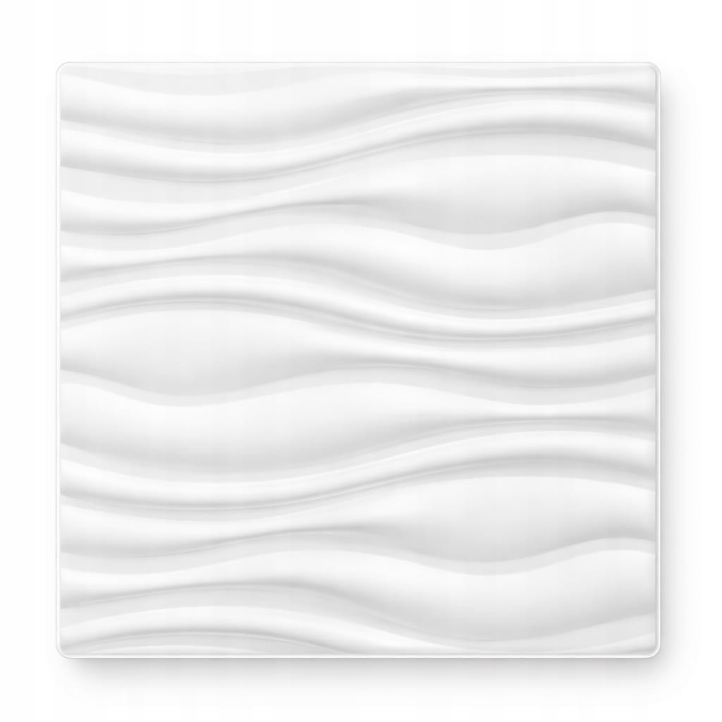 PANELE ścienne Kasetony kaseton Dekoracyjne Sufitowe BIAŁY 3D FALE 50x50 cm
