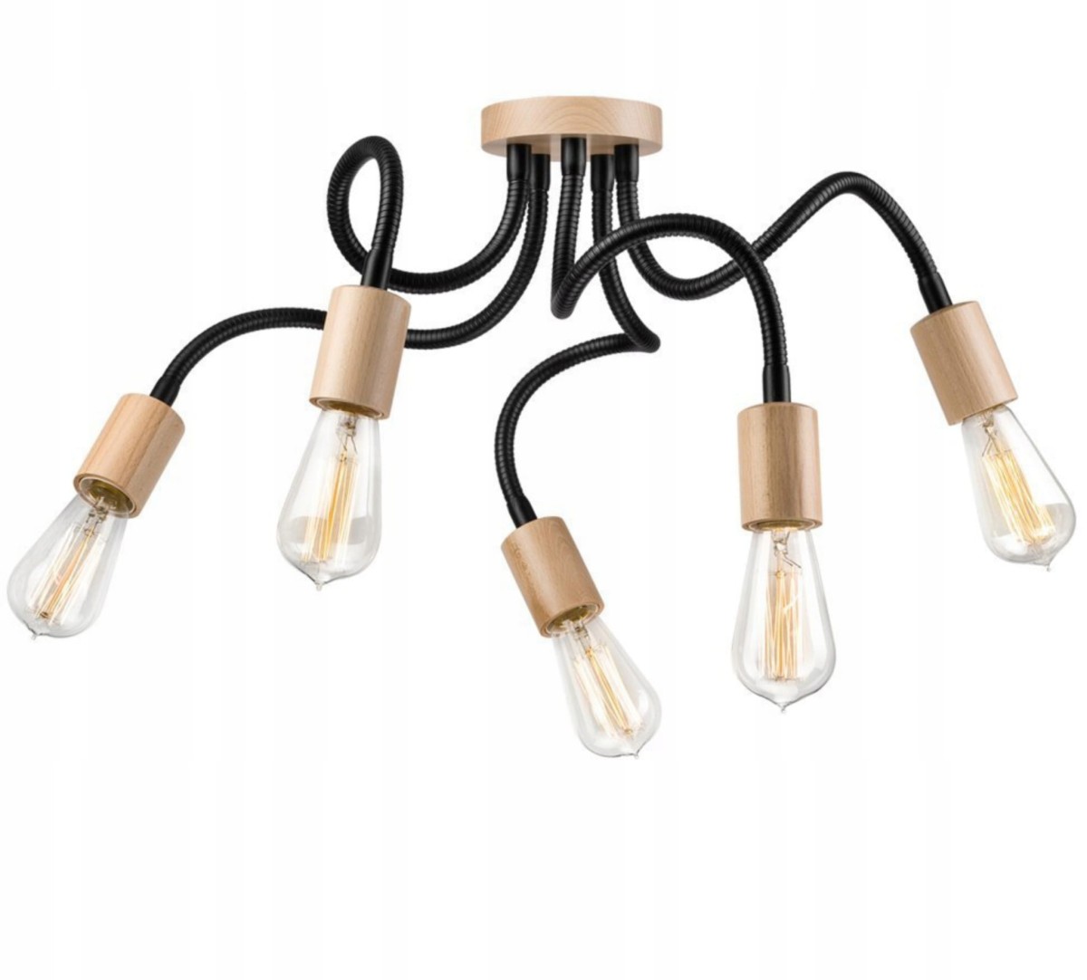 Lampa WISZĄCA SUFITOWA LOFT DREWNIANA NOWOCZESNA