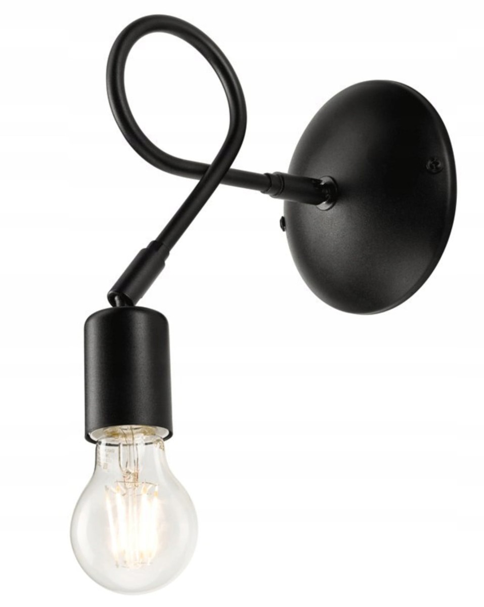 KINKIET METALOWY LAMPA Ścienna Ścienny LOFT CZARNY