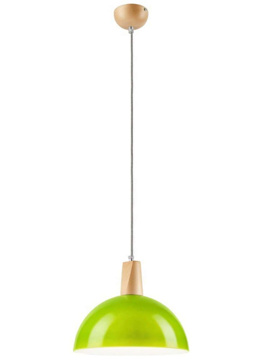 Lampa wisząca sufitowa Zielona NOWOCZESNA DREWNO